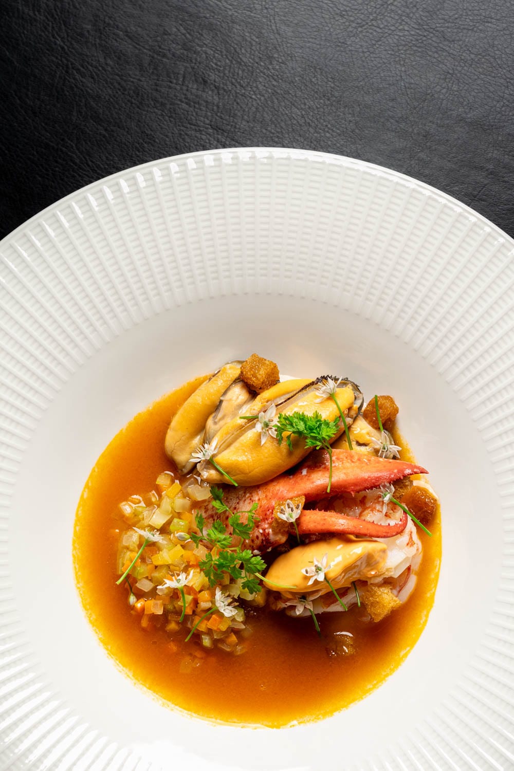 Bouillabaisse with lobster and mussels at Restaurant Lucie