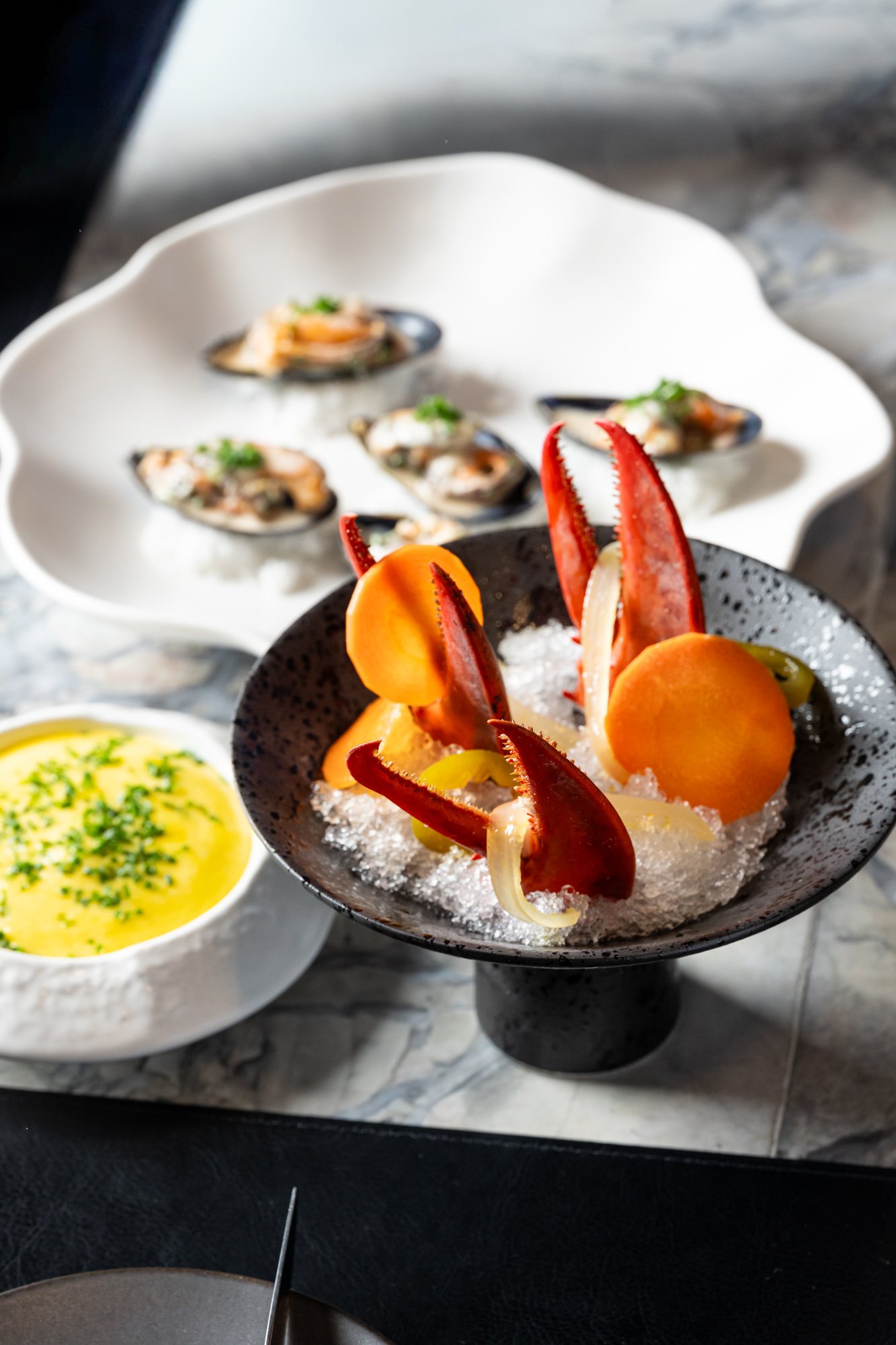 Lobster and raw bar bites at Restaurant Lucie